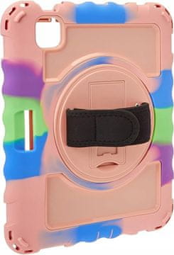 Nikcorp Oklopna zaštitna maska za iPad 10.9" Air 5/4 i Pro 11, trodijelna s postoljem, ružičasta