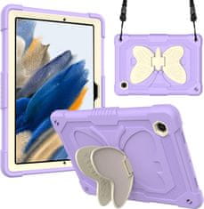 Nikcorp Ljubičasta zaštitna maska za iPad Mini 6 8.3" sa stalkom u obliku leptira, držačem za olovku i naramenicom