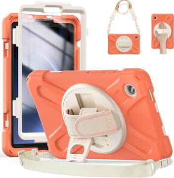 Nikcorp Robusna zaštitna maska za iPad Air 4/5 10.9 i Pro 11 s ručkom, stalkom i naramenicom, narančasta