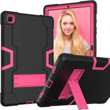 Nikcorp Zaštitna maska za iPad Pro 12.9" (2018-2021) s postoljem i držačem za olovku, otporna na udarce, crno-ružičasta