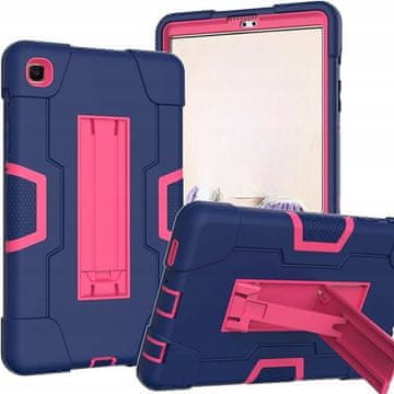 Nikcorp Oklopna maska za Samsung Galaxy Tab A 2020 8.4" SM-T307, troslojna zaštita sa stalkom i štitnikom zaslona, tamnoplavo-roza