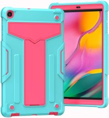 Nikcorp Hibridna zaštitna maska za Samsung Galaxy Tab A 8.0 (2019) T290 sa stalkom, otporna na udarce, zeleno-ružičasta