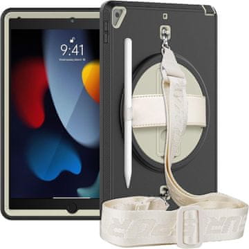 Nikcorp Zaštitna maska za iPad 10.2/10.5 s rotirajućim stalkom i naramenicom, siva futrola za tablet Air 3, Pro 10.5, 9/8/7 gen