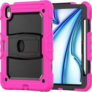 Nikcorp Oklopna maska za iPad Pro 11" (3/2/1) s postoljem i držačem za olovku, trodijelna zaštitna futrola, ružičasta