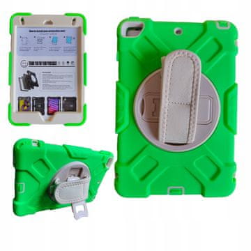 Nikcorp Oklopna torbica za iPad 9/8/7 10.2" s rotirajućim postoljem i ručkom, trostruka zaštita, zelena