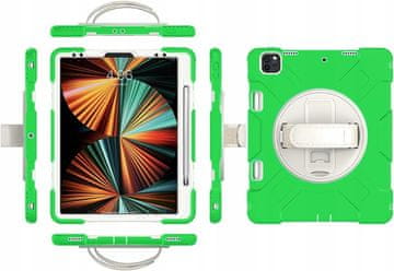 Nikcorp Zaštitna maska za iPad Mini 6 8,3" s rotirajućim stalkom, držačem za ruku i naramenicom, zelena