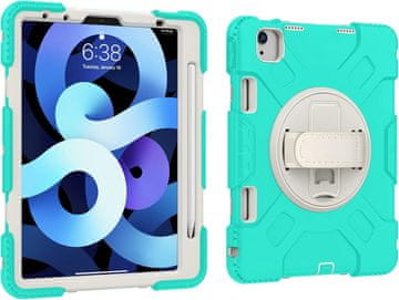 Nikcorp Zaštitna maska za iPad Air 5/4 10.9" s rotirajućim stalkom 360°, držačem za olovku i ručkom, mint