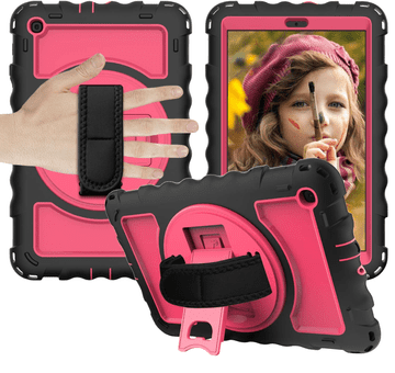 Nikcorp Zaštitna maska za iPad 10.2" (2019/20/21) s ugrađenim stalkom i podesivim remenom za nošenje, roza