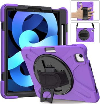 Nikcorp Zaštitna maska za iPad Pro 12.9 (2021/2020/2018) s rotirajućim stalkom od 360° i držačem za olovku, ljubičasta