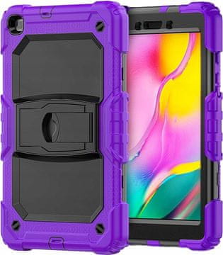 Nikcorp Oklopna zaštitna maska sa stalkom za Samsung Galaxy Tab A 8.0", trodijelna robusna futrola za tablet, ljubičasta