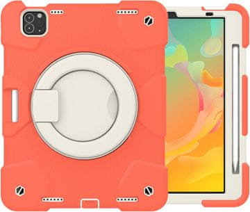 Nikcorp Robusna zaštitna maska za iPad Pro 11" (3/2/1) s rotirajućim stalkom 360°, držačem za ruku i naramenicom, narančasta