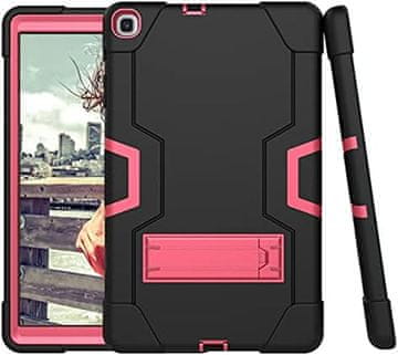 Nikcorp Oklopna maska za Samsung Galaxy Tab A7 10,4” s postoljem, trodijelna zaštitna futrola za tablet, crna