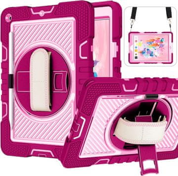 Nikcorp Zaštitna torbica za iPad 9/8/7 10.2" s rotirajućim stalkom i naramenicom, otporna na udarce, roza