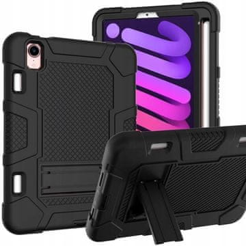 Nikcorp Oklopna maska za iPad Mini 6 8.3" s ugrađenim stalkom i držačem za olovku, trodijelna zaštitna futrola, crna