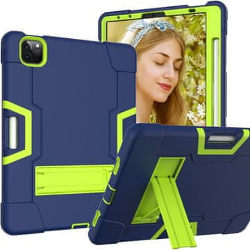 Nikcorp Oklopna maska za iPad Air 4/5 i Pro 11" s postoljem i držačem za olovku, tamnoplava, otporna na udarce i padove