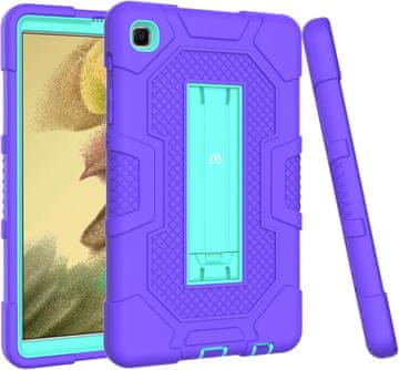 Nikcorp Oklopna maska za Samsung Galaxy Tab A7 Lite s ugrađenim stalkom, trodijelna zaštitna futrola za tablet, ljubičasta