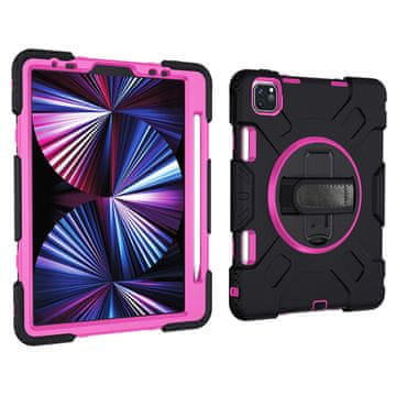 Nikcorp Okretna zaštitna maska za iPad Pro 11" (3/2/1 gen) s postoljem, držačem za ruku i prostorom za olovku, crna