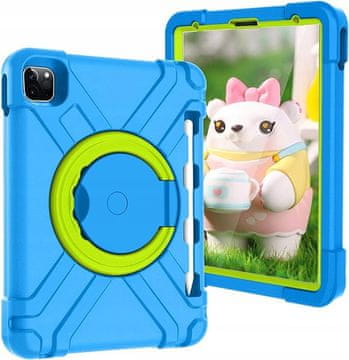 Nikcorp Zaštitna maska za iPad Air 5/4 i Pro 11 s rotirajućim stalkom od 360° i držačem za olovku, plava