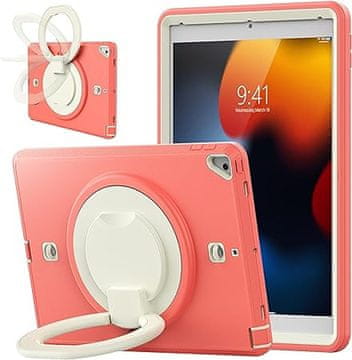 Nikcorp Zaštitna maska za iPad 9/8/7 10.2" s rotirajućim stalkom 360°, ručkom i naramenicom, roza