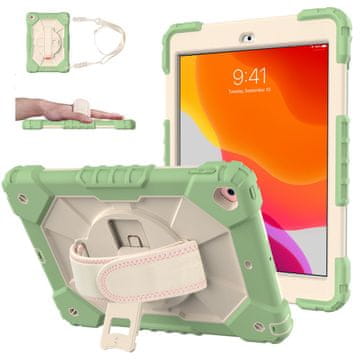 Nikcorp Zaštitna maska za iPad 6/5 9.7" s rotirajućim stalkom 360°, ručkom i naramenicom, trostruka zaštita, zelena