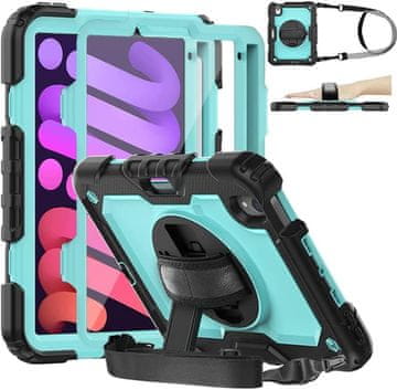 Nikcorp Zaštitna maska za iPad Mini 6 8.3" s rotirajućim stalkom, ručkom i naramenicom, otporna na udarce, menta zelena