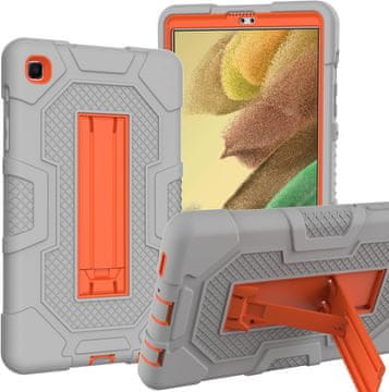 Nikcorp Oklopna zaštitna maska sa stalkom za Galaxy Tab A7 Lite 8.7”, trodijelna robusna futrola za tablet, siva