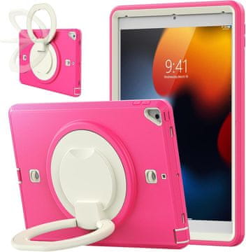 Nikcorp Zaštitna maska za iPad 9/8 10.2" s rotirajućim stalkom i naramenicom, otporna na udarce, roza