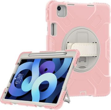 Nikcorp Robusna zaštitna maska za iPad Pro 11" s rotirajućim stalkom od 360° i držačem za olovku, ružičasta