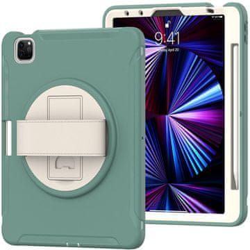 Nikcorp Okretna zaštitna maska za iPad Pro 11" (3/2/1 gen) s postoljem, držačem za olovku i ručkom, zelena