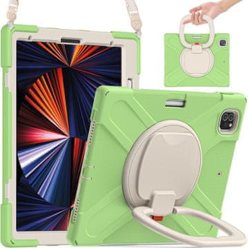 Nikcorp Zaštitna maska za iPad Air 5/Air 4 10.9" s rotirajućim stalkom, ručkom i naramenicom, zelena