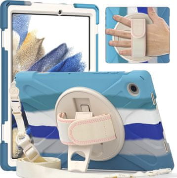 Nikcorp Robusna zaštitna maska za Samsung Galaxy Tab S8+/S7 FE/S7+ 12.4 sa stalkom, ručkom i naramenicom, plava