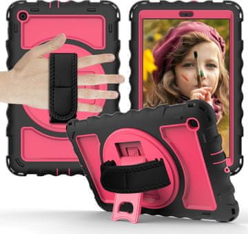 Nikcorp Zaštitna maska za Samsung Galaxy Tab A 8.4 s 360° rotirajućim stalkom, ručkom i naramenicom, roza