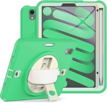 Nikcorp Zelena zaštitna maska za iPad Mini 6 8.3" s rotirajućim stalkom od 360°, držačem za olovku i naramenicom