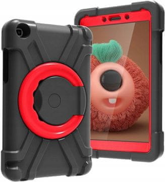 Nikcorp Oklopna zaštitna maska za Samsung Galaxy Tab A 8.0 s rotirajućim postoljem i ručkom, crna