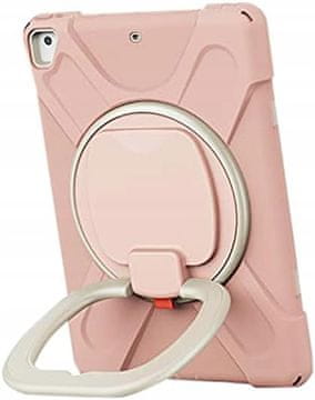 Nikcorp Robusna zaštitna maska za iPad 6/Air 2 s rotirajućim stalkom i naramenicom, otporna na udarce, ružičasta