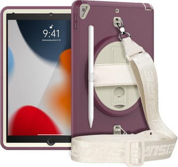 Nikcorp Zaštitna maska za iPad Mini 5/4 7.9" s rotirajućim stalkom i naramenicom, otporna na udarce, ljubičasta