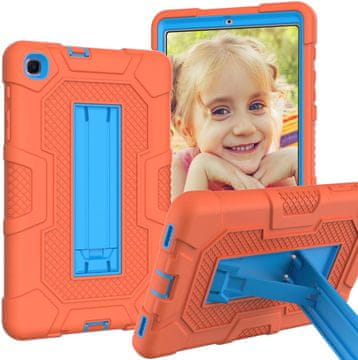 Nikcorp Oklopna maska za Samsung Galaxy Tab A 8.0" s ugrađenim postoljem, trodijelna zaštitna futrola, narančasta