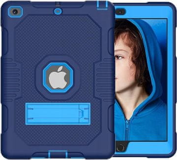 Nikcorp Oklopna zaštitna maska za iPad 6/5 9.7" s ugrađenim stalkom i držačem za olovku, tamnoplava