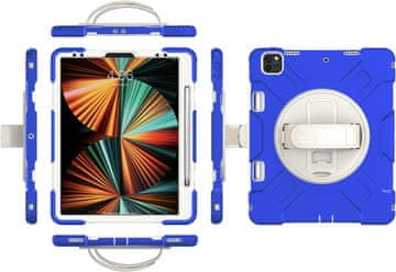 Nikcorp Zaštitna maska za iPad Pro 12.9" s rotirajućim stalkom i držačem za olovku, otporna na udarce, plava