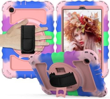 Nikcorp Robusna zaštitna maska za Samsung Galaxy Tab A 8.4" s rotirajućim stalkom, ručkom i naramenicom, višebojna