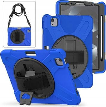 Nikcorp Robusna zaštitna maska za iPad Pro 12.9" (5./4. Gen) s rotirajućim stalkom i naramenicom, plava