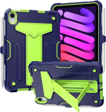 Nikcorp Oklopna maska za iPad Mini 6 8.3" s postoljem i držačem za olovku, trodijelna zaštitna futrola, tamnoplava