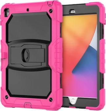 Nikcorp Zaštitna maska za iPad Mini 5/4 7.9" s rotirajućim stalkom 360°, ručkom i naramenicom, otporna na udarce, roza