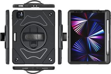 Nikcorp Rotirajuća zaštitna maska za iPad Air 4/5 10.9" s postoljem i držačem za olovku, crna