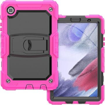 Nikcorp Oklopna maska za Samsung Galaxy Tab A7 Lite 8.7" s ugrađenim postoljem, trodijelna zaštitna futrola, roza