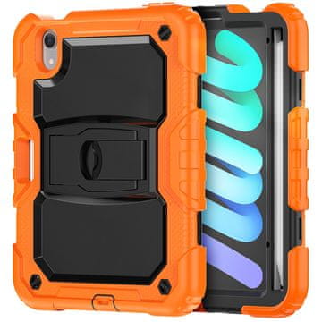 Nikcorp Zaštitna maska za iPad Mini 6 8.3" s postoljem, držačem za ruku i naramenicom, otporna na udarce, narančasta