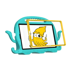 Nikcorp Dječja silikonska zaštitna maska za Samsung Galaxy Tab A7 8.7, hobotnica sa stalkom i ručkama, plava