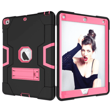 Nikcorp Oklopna zaštitna maska za iPad 10.2" (2021/20/19) s ugrađenim postoljem, pojačani rubovi, roza