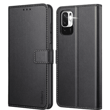 Nikcorp Preklopna kožna torbica za Redmi Note 10 5G - crna futrola novčanik s magnetskim zatvaranjem i stalkom