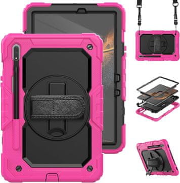 Nikcorp Robusna zaštitna maska za Samsung Galaxy S8 Ultra 14.6” s rotirajućim stalkom, ručkom i naramenicom, roza